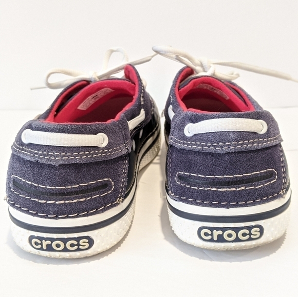 CROCS boys navy blue boat shoes size 6 - Picture 3 of 14